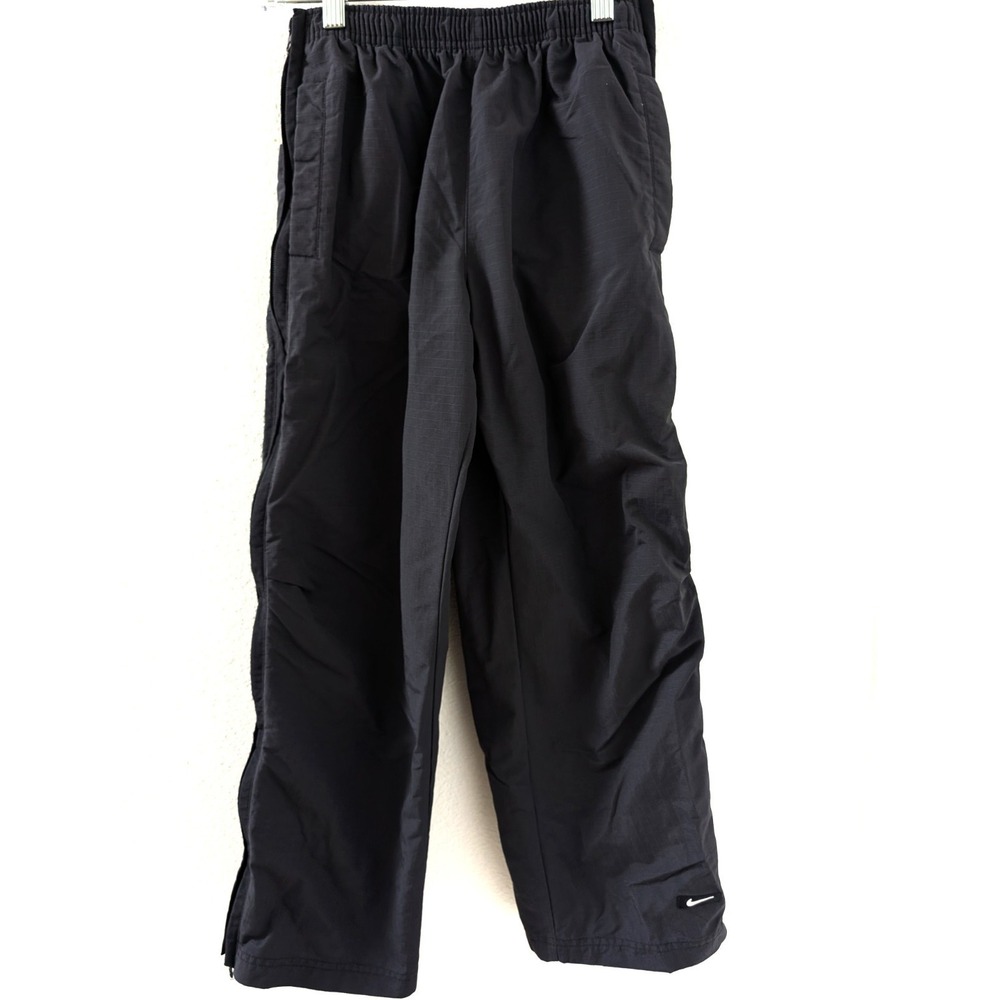 Nike Boys Vintage Silver Tag Zip Away Track Pants 10/12 Gray Y2k Streetwear